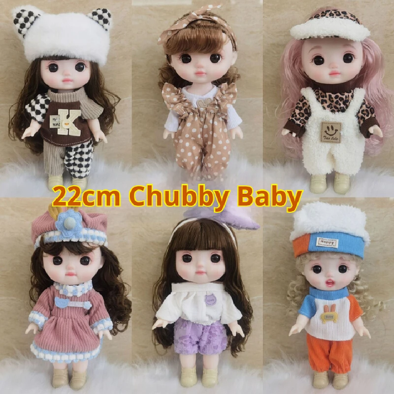

Кукла BJD 22 см, модная и милая 8-дюймовая виниловая кукла с большой головой, одежда для куклы и подарки на день рождения для куклы, девочек, кукла для девочек