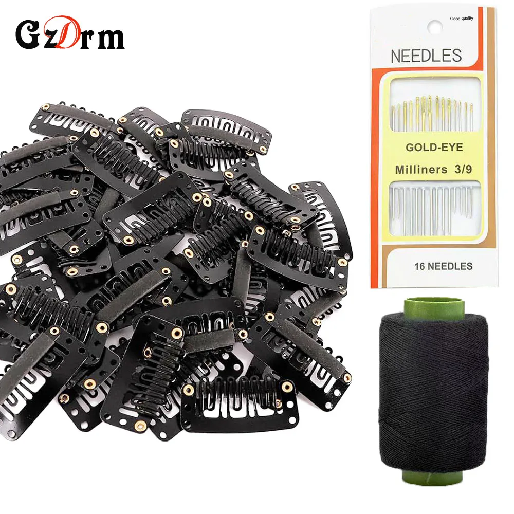 

50 Pcs Hair Extension Clips Wig Clips Metal Snap Hair Clips with Rubber Silicone Back for Wigs Hairpiece Accessories DIY Clips