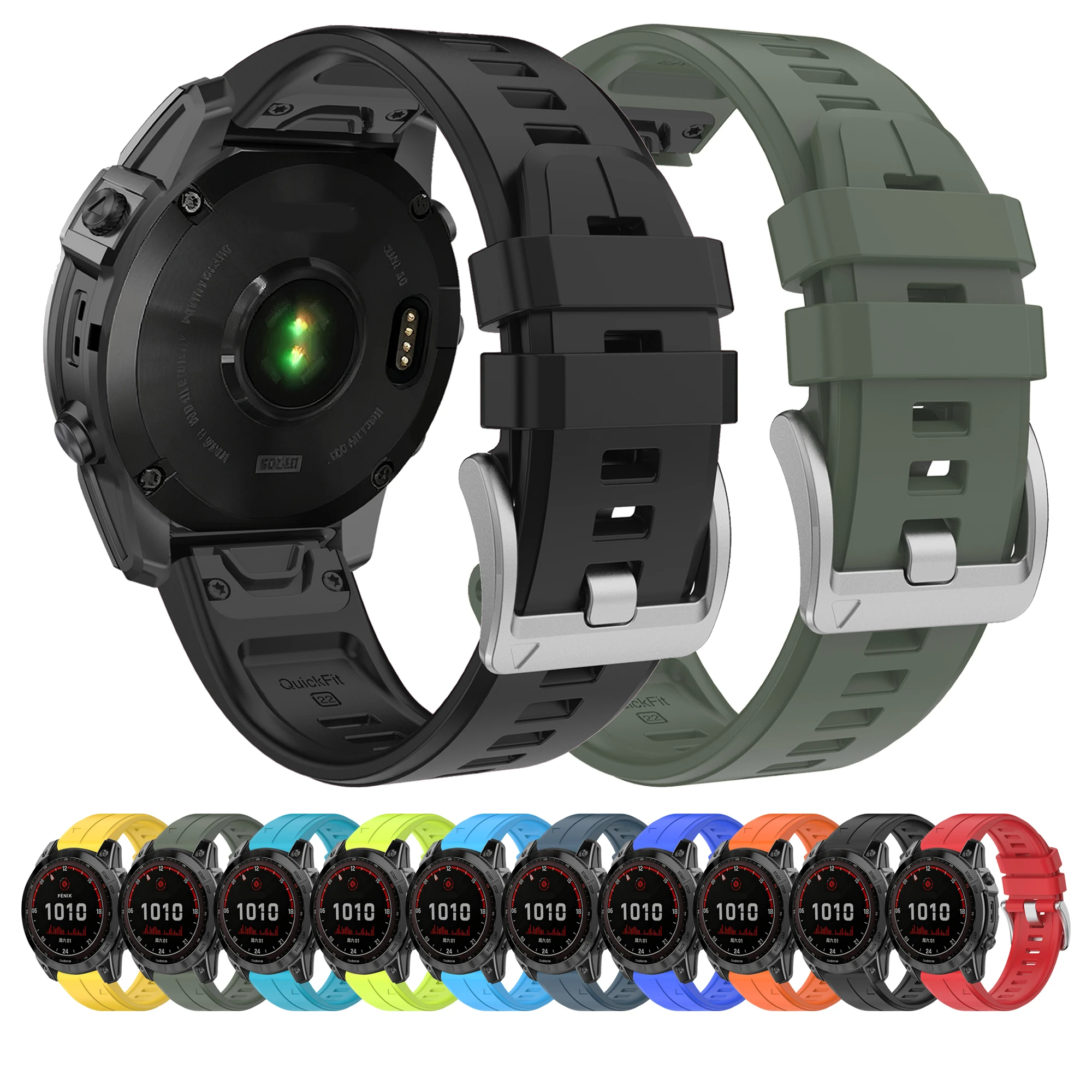 QuickFit Silikon-Uhrenarmband für Garmin Fenix 5 5X PLUS 6 6X PRO 7X 7 8 Epix Pro Gen2 Enduro 2 Tactix 7 Ersatz-Handgelenksband
