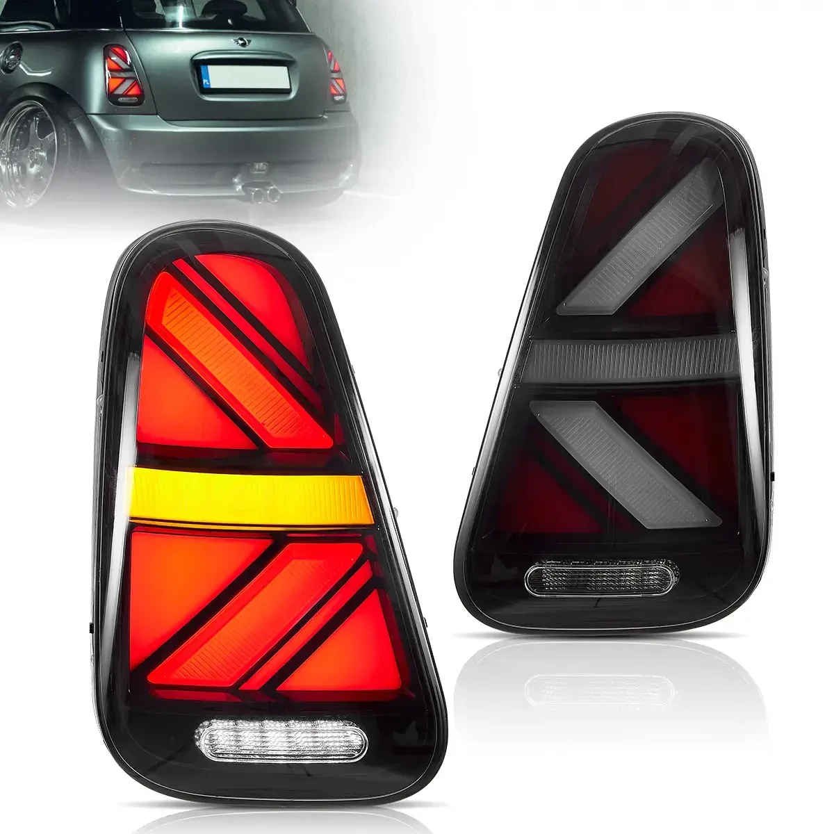 LED-Rückleuchten für Mini Cooper R50 R52 R53 2001-2008 mit Startanimation und sequenziellem Blinker