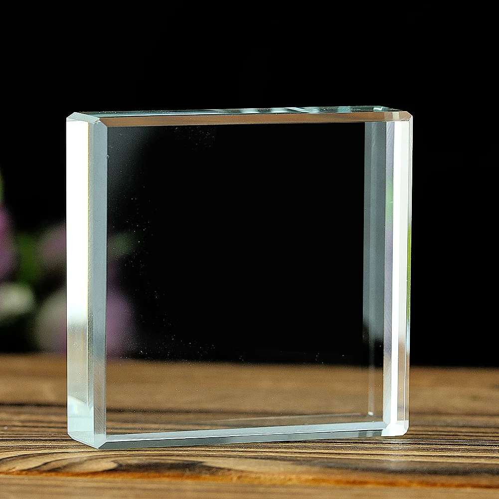 5cm Transparent Crystal Cube Display Stand Base Creative Photo Glass Ornament Jewelry Cosmetic Base Nail Art Tinting Mat Board