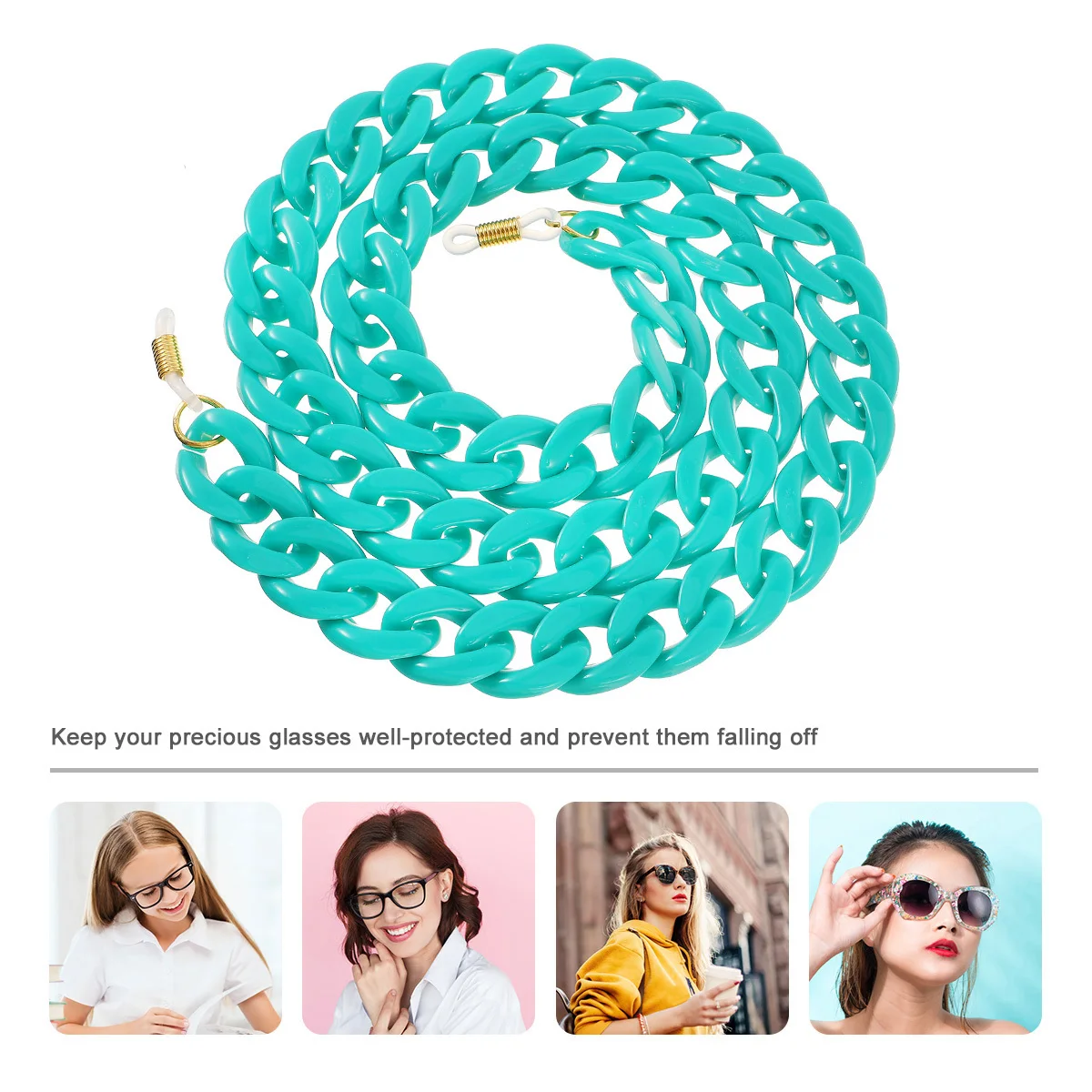 

1Pcs Acrylic Eyeglasses Anti Slip Chain Durable Adjustable Soft Comfortable Sunglasses Cord Glasses Accessory Eyeglasses Chain
