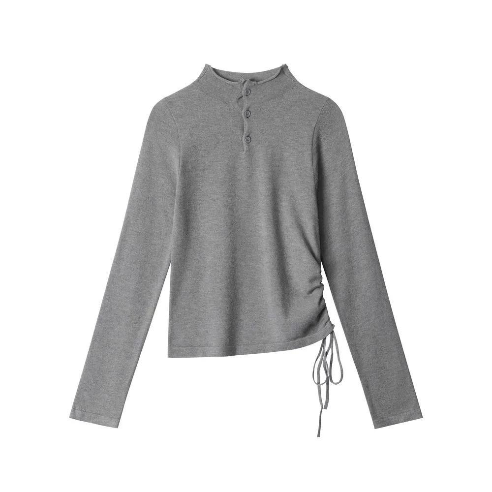 

Asymmetrical Designer Hem Basic Bodywear Fitness Long Sleeve Slim Fit Elegant Tops for Women Girls Inner Tshirts Winter Fall