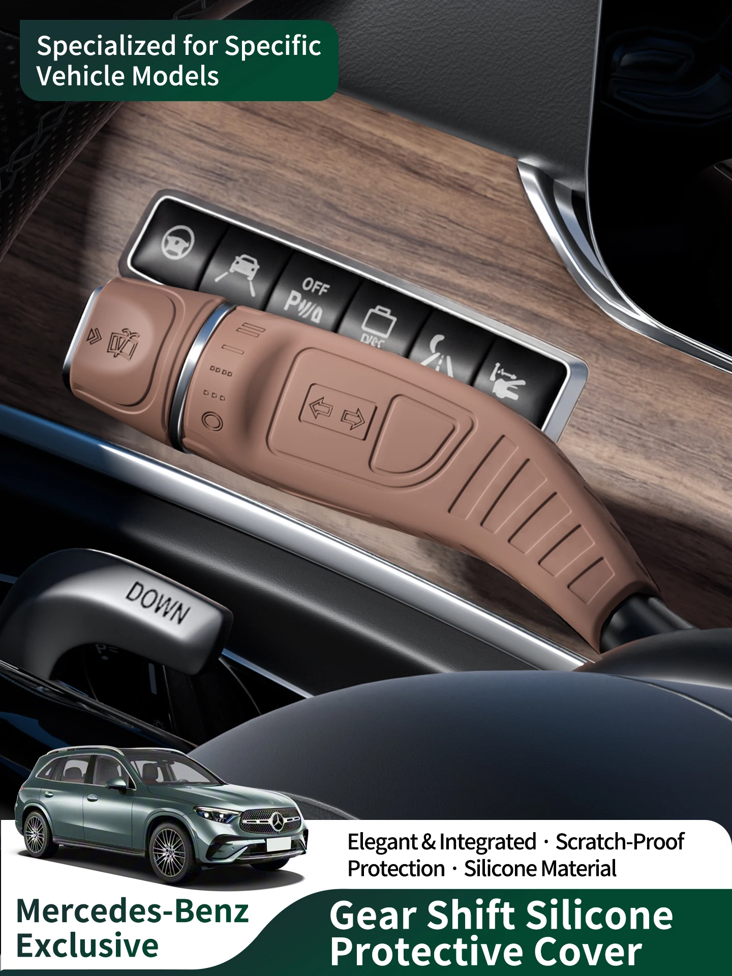 Für Mercedes-Benz A B C E S GLC GLE Klasse W205 W212 W213 W176 W222 2014-2023 Silikon-Lenksäulen-Schalt- und Wischerhebelabdeckung – Detail 1