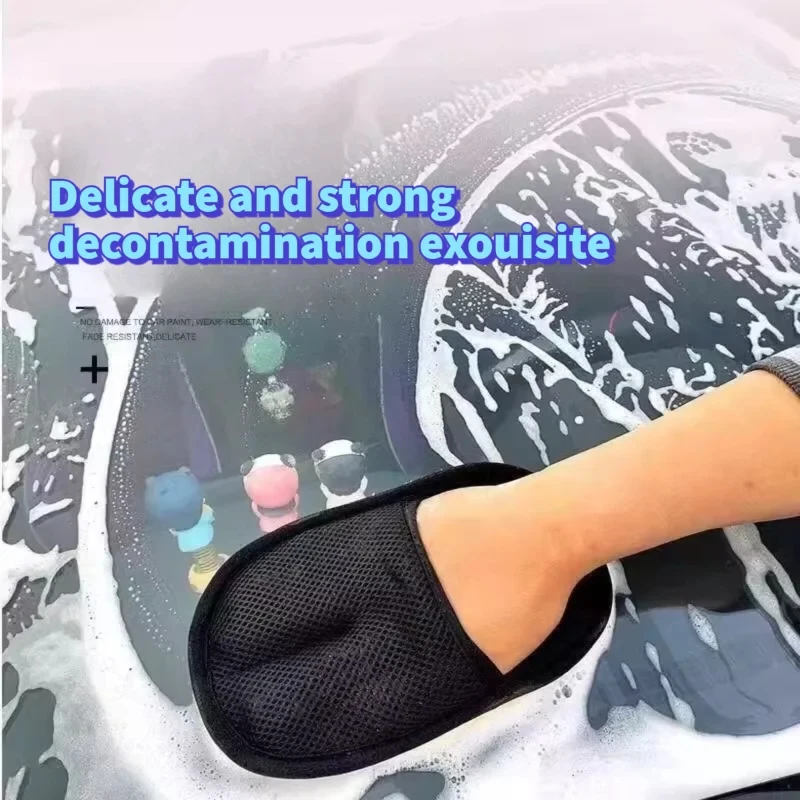Car Washing Gloves, Wool Plush, Thickened Car Wiping Gloves, Car Waxing Gloves, Bear Paw Car Wiping Cloth, Cleaning Tool