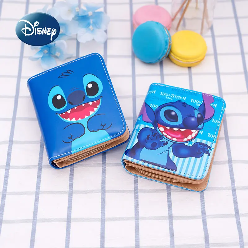 Disney Stitch New Women's Mini Wallet Luxury Brand Cartoon Children's Zero Wallet Multi Card Slot Card Bag Large Capacity Wallet