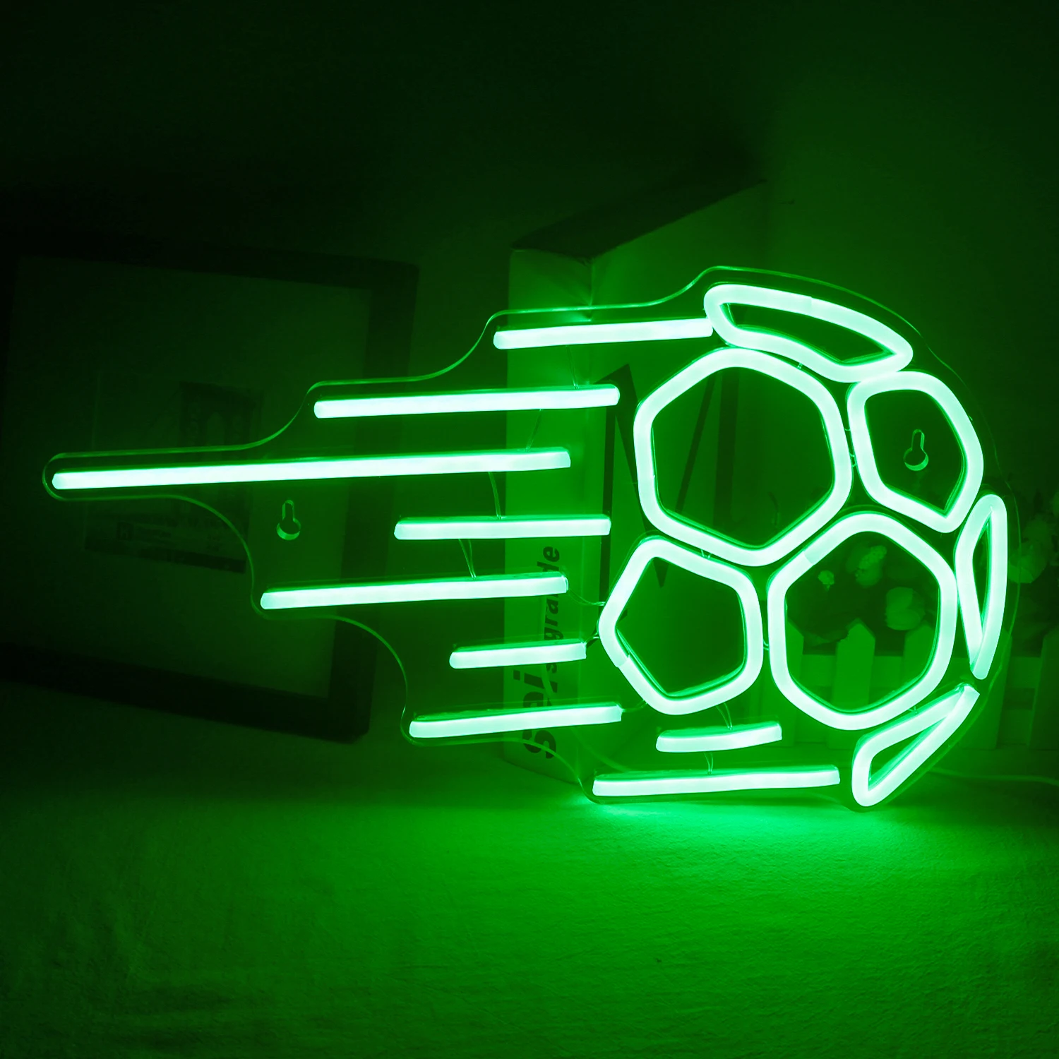 Football LED Neon Light Sign Design creativo Logo USB Powered Hanging Art Wall Lamp decorazione della stanza per palestra sport Club camera da letto