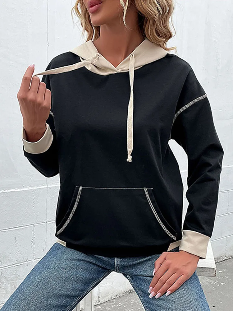 

JIM & NORA Women's Kangaroo Pocket Drawstring Casual Loose Hoodie Sweater sudadera con Capucha Para Mujer Chandals Para Mujeres