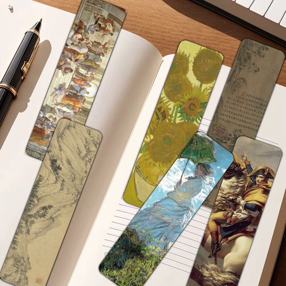 30PCS Weltberühmte Gemälde Lesezeichen Nostalgie Lesebuch Kunst Bild Laptop Exquisite Kaffee Bar Hause Skateboard Lesezeichen