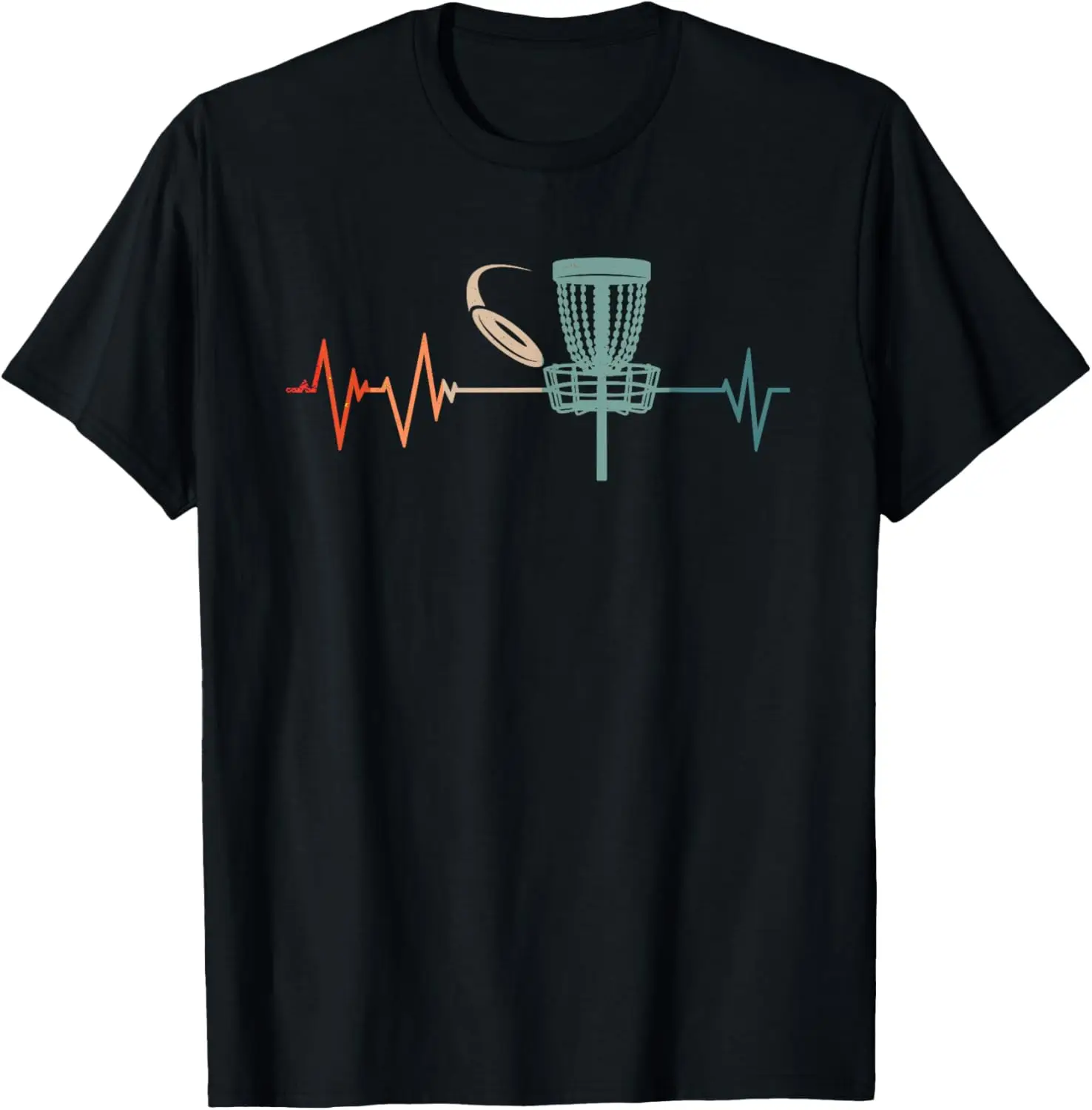 Great Disc Golf Heartbeat Gift Ultimate T-Shirt Custom Printed Graphic T Shirts Customizable Vintage T Shirt Camisas