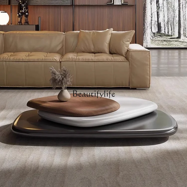 

Designer rotating coffee table villa Italian minimalist creative suspended large apartment tea table