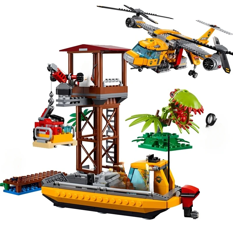 

New jungle airdrop helicopter building blocks for boys to assemble toys gifts for boys and girls children's holiday gifts