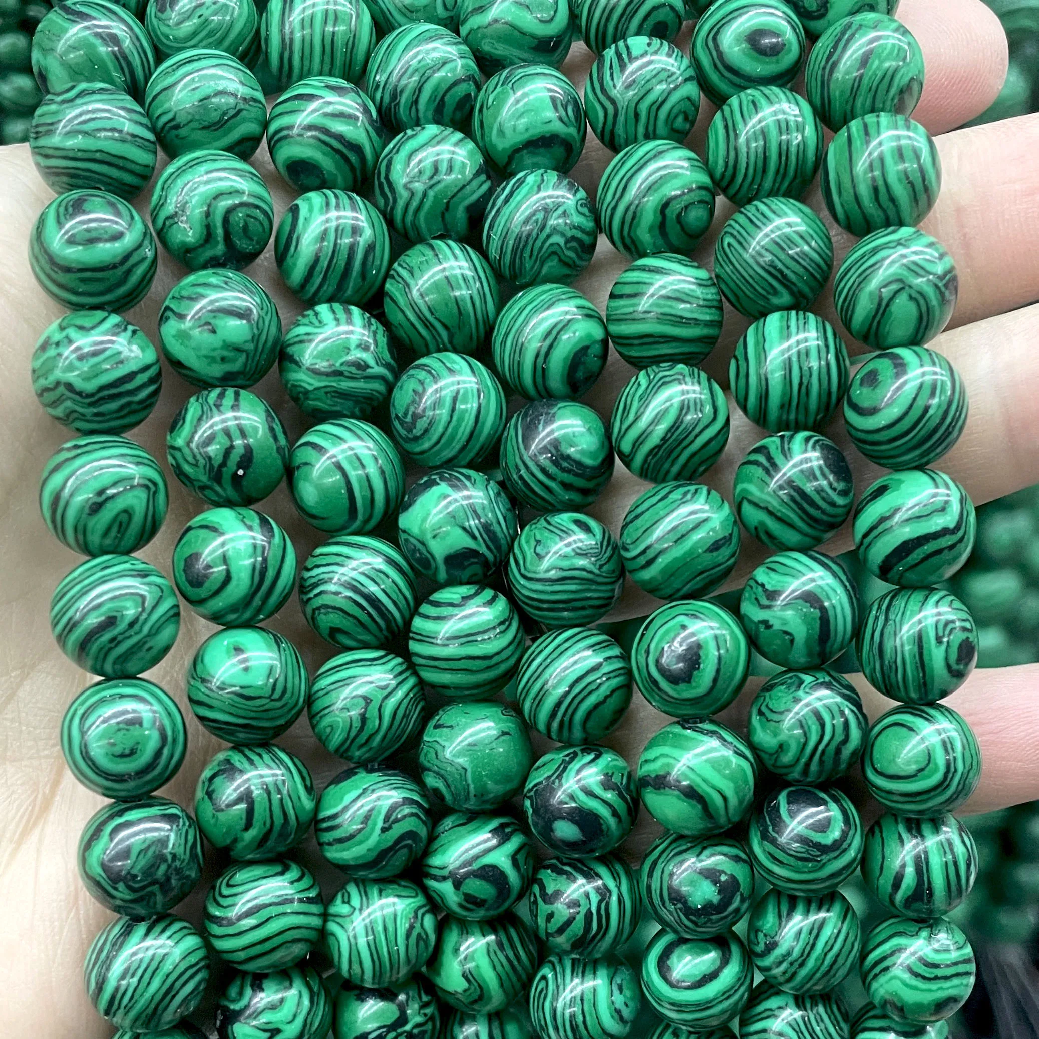 Natural Green Malachite Round Faceted Cylinder Rondelle Stone Spacer Beads For DIY Jewelry Making Earrings Bracelet Accessorie