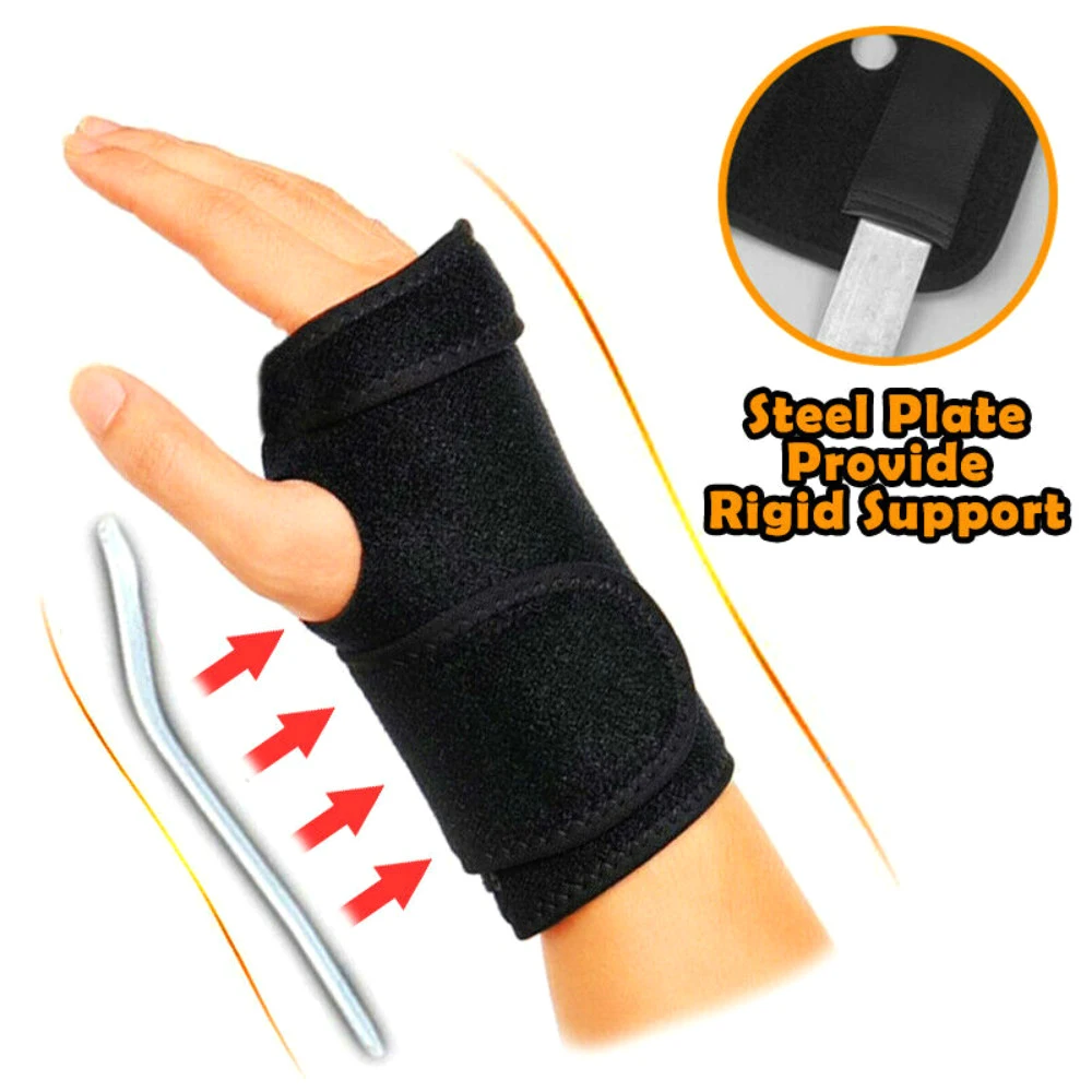 Muñequera de túnel carpiano con férula de Metal para hombres y mujeres, soporte de muñeca ajustable, estabilizador para tendinitis de mano, artritis