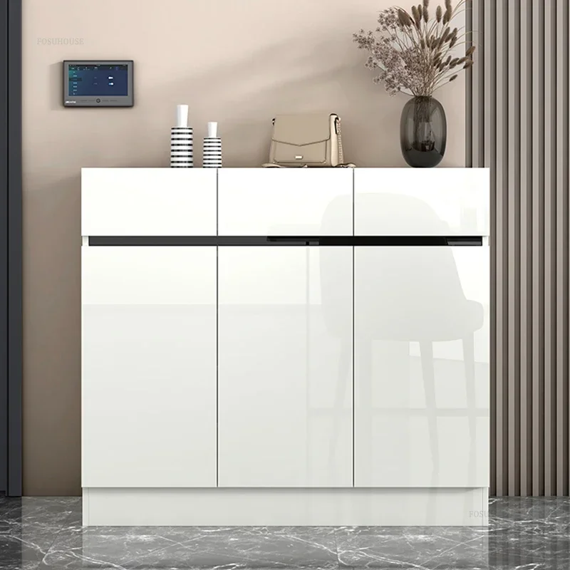 P1 Nordic Cabinets For Entrance Density Board Dust-proof Shoerack With Drawers Doors Light Luxury Shoe Rack For Apartments F