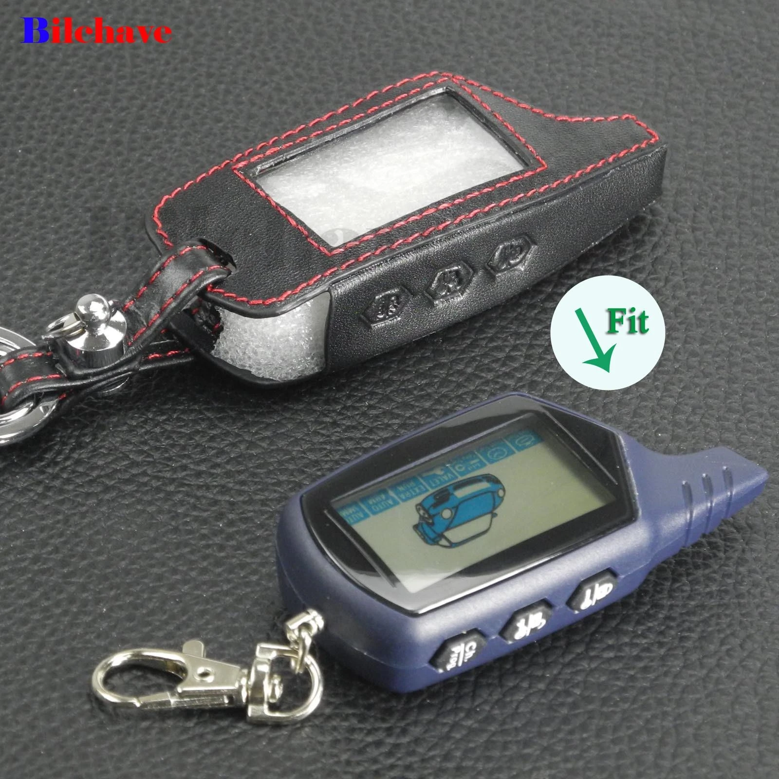 jingyuqin 3BT Hand-stitched leather Remote Car Case Cover Fob For For Starline B9 B91 B6 B61 A91 A61 V7 LCD 2 Way Alarm Holde