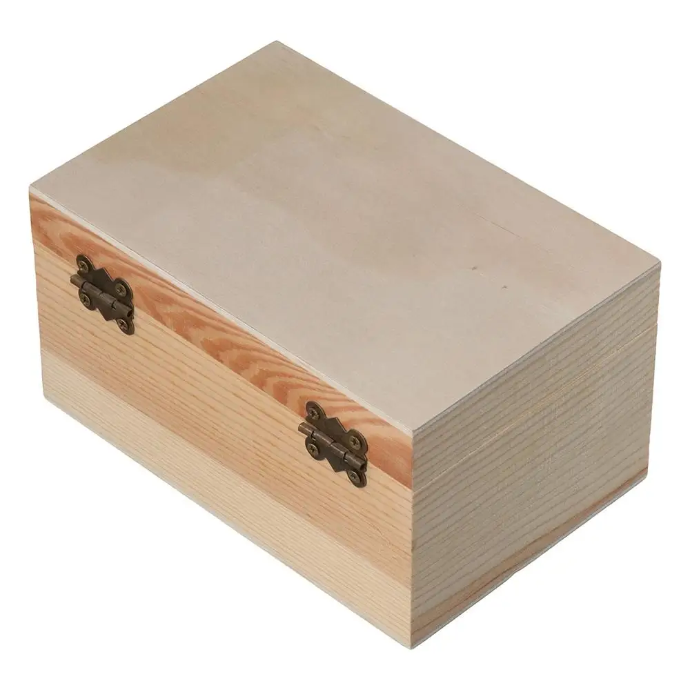 Unfinished Wooden Box,5.9*3.9*3.1in Storage Box with Hinged Lid,Crafts DIY Box for Jewelry Home Deocration