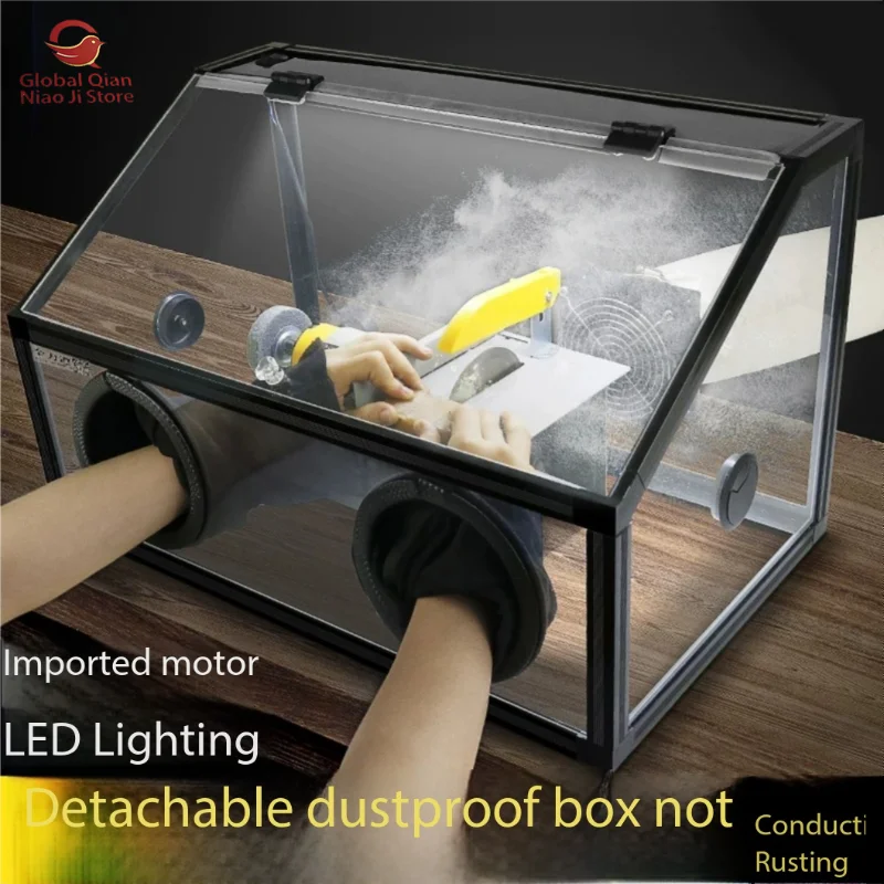 Dust-proof Box Grinder, Electric Grinder Bench Grinder, Transparent Acrylic Cover for Jade, Amber and Cultural Relic Carving
