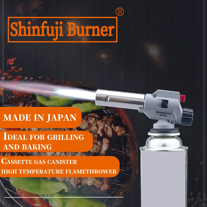 

1 Japanese made high temperature flamethrower with two flame modes for outdoor barbecue, baking, ignition and other uses