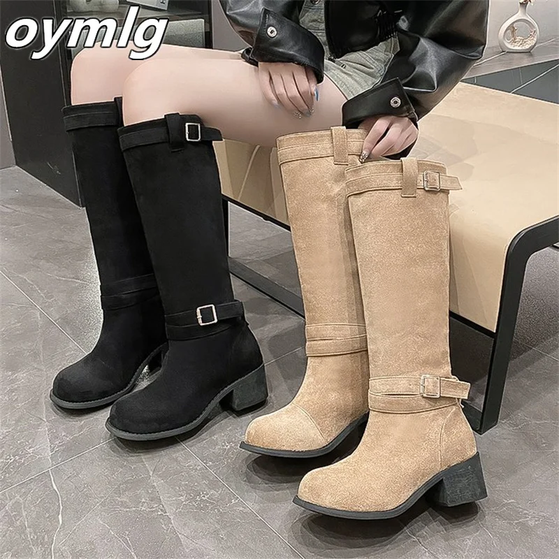 Thick soled knee high boots for women, 2024 new trend versatile height increasing knight boots fashion boots