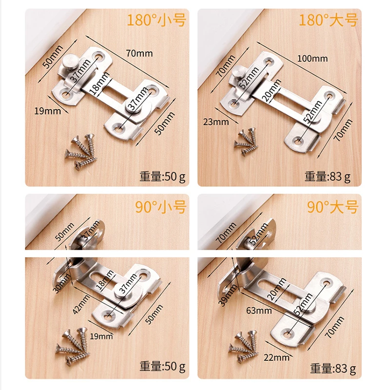 1 Bộ Chốt Cửa Ổ Khóa Trượt Cổng Chốt Cửa Khóa Thép Không Gỉ 304 An Toàn Cửa Bolt Khóa Chốt Khóa Cửa Sổ nhà Phần Cứng