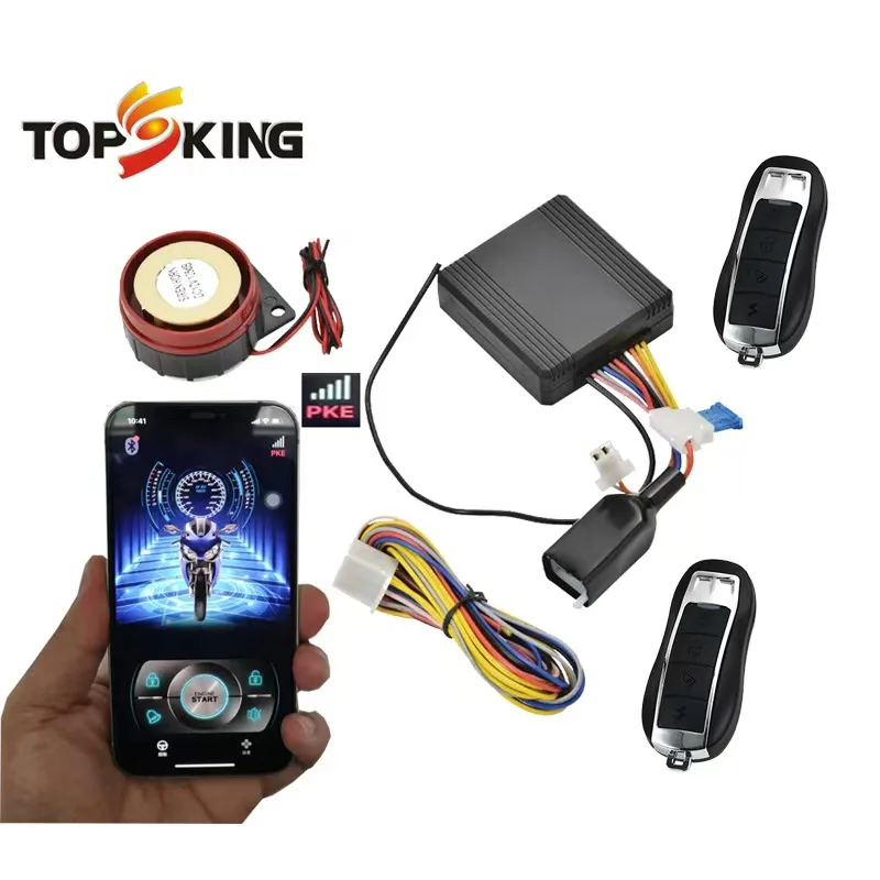 PKE Motorcycle Anti-theft Alarm System With Bluetooth Mobile APP + Remote Control Car Finder/Engine Start/Locking/unlocking