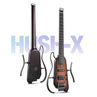 Donner HUSH X Electric Guitar Kit Headless Travel Practice Guitar with Stand Gig Bag All Accessories, The first guitar