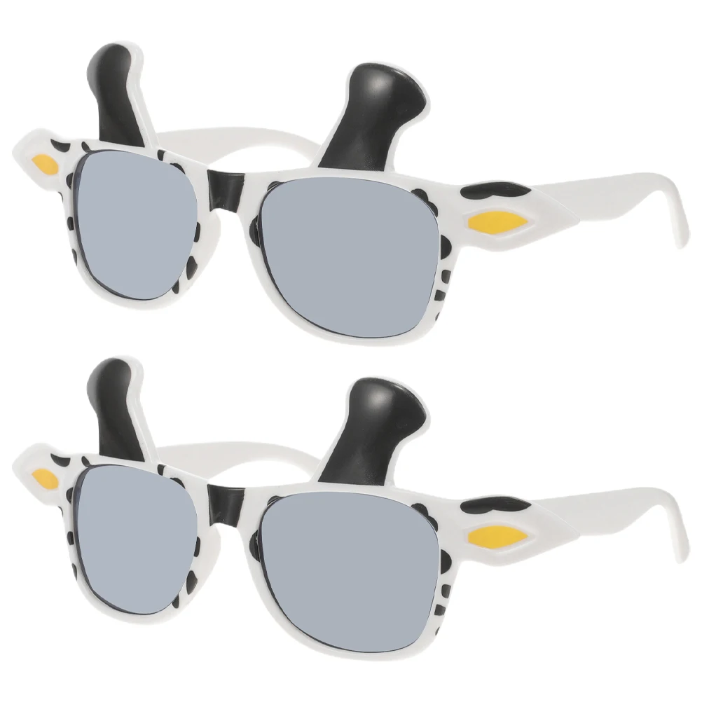 

2pcs Cow Glasses Lightweight PC Material Funny Costume Accessory Animal Party Favors Halloween Cosplay Prop Sunglasses For