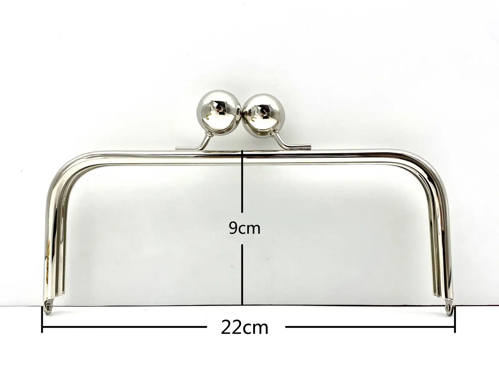 Antique Brass Silver Gunmetal 1 Piece Wholesale Zinc Alloy 22 X9 CM Big Ball Clasp 25 Mm Metal Purse Frame Sewing Purse Handle