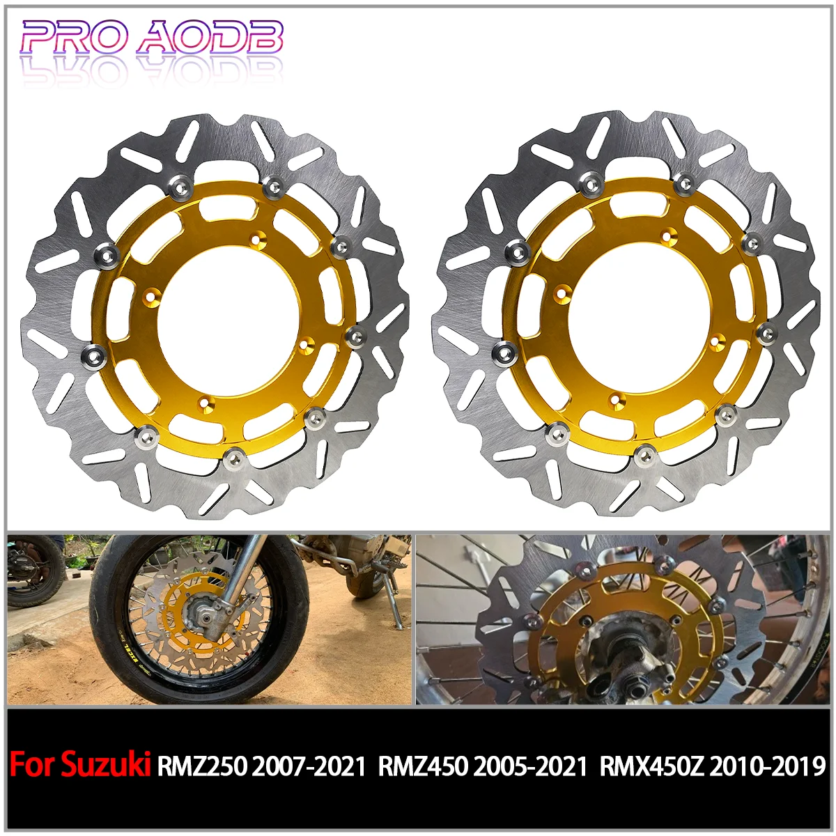 

For SUZUKI RMZ250 2007-2021 RMZ450 2005-2021 RMX450Z 2010-2019 Motorcycle 320MM Front Floating Brake Disc Rotor Adaptor Bracket