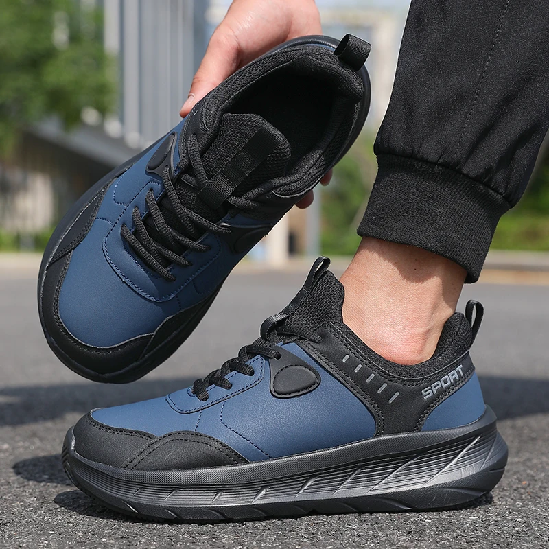 Men's All Black Casual Sports Sneakers Breathable Inner Cushioned Sole for Comfort Athletic Shoes Non Slip Zapatillas De Deporte