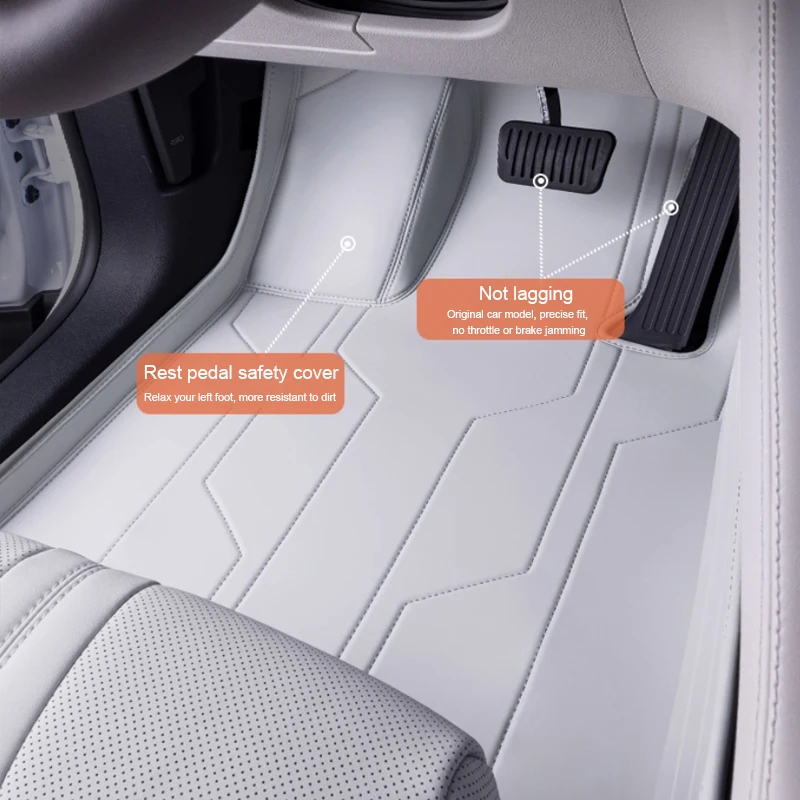 مخصص نابا الجلود سيارة القدم حماية حصيرة ل BYD SONG PLUS SEALION 6 SEAL U 2023-الحاضر الفاخرة مقاوم للماء وسادة أرضية ملحق