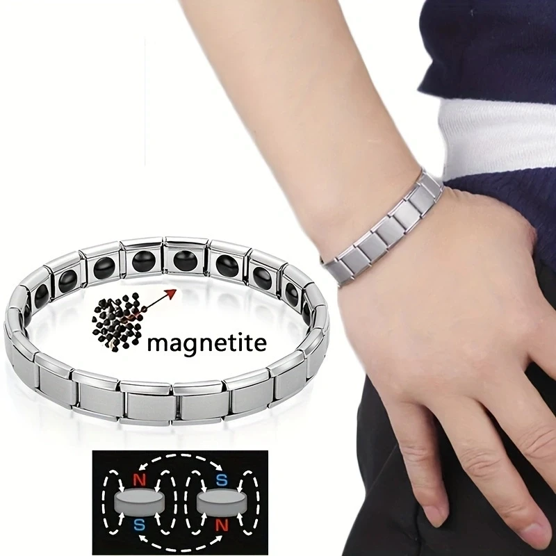 

1Pc Magnetic Bracelet Anti-static Energy Bracelet Stainless Steel Health Bracelet