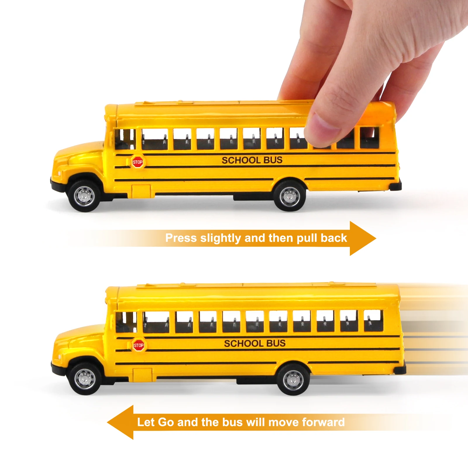 Simulation Alloy Pull Back School Bus Children\'s Inertia Toys Car Model Interactive Education Boy Gifts Toys Car Collection