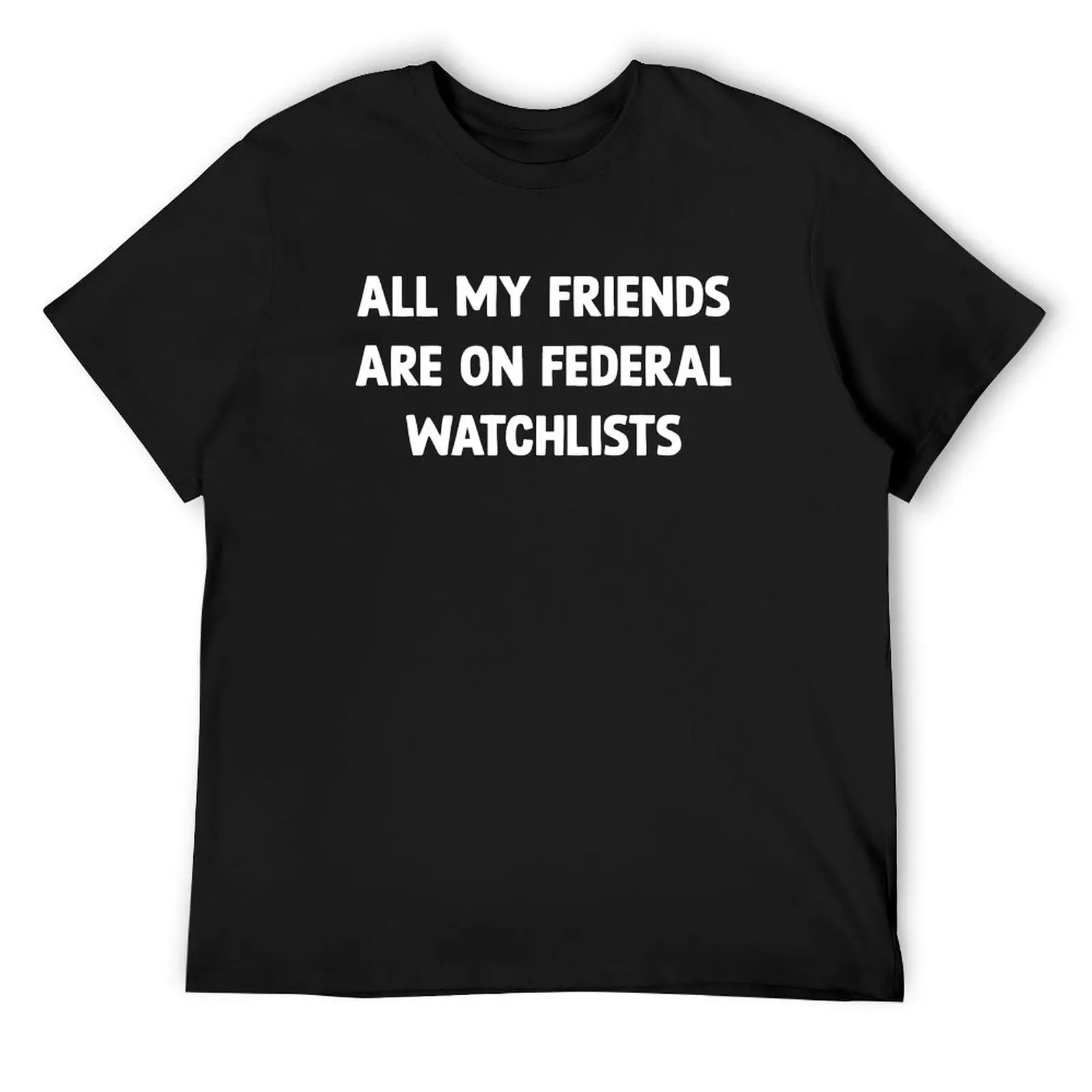 

All My Friends Are On Federal Watchlists T-Shirt tees shirts graphic tees blue lock Short sleeve tee black t shirts for men