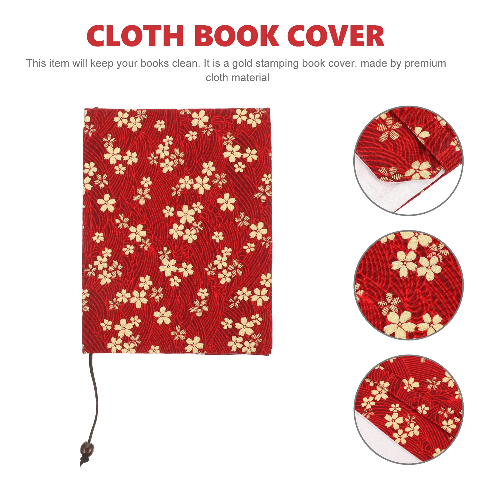 Gold Foil Flower Book Cover Cloth Wear Resistant Scratch Proof For School Students Stylish Decorative Sleeve Protector Notebook