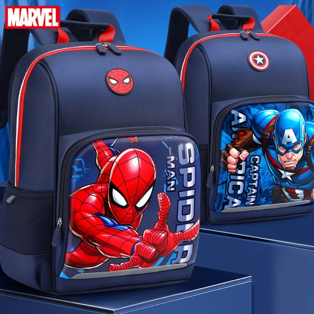 Marvel Spider-Man Backpack for Boys in Grades 1-3 Safety Reflection High Quality Antibacterial Fabric Large Capacity School Bag