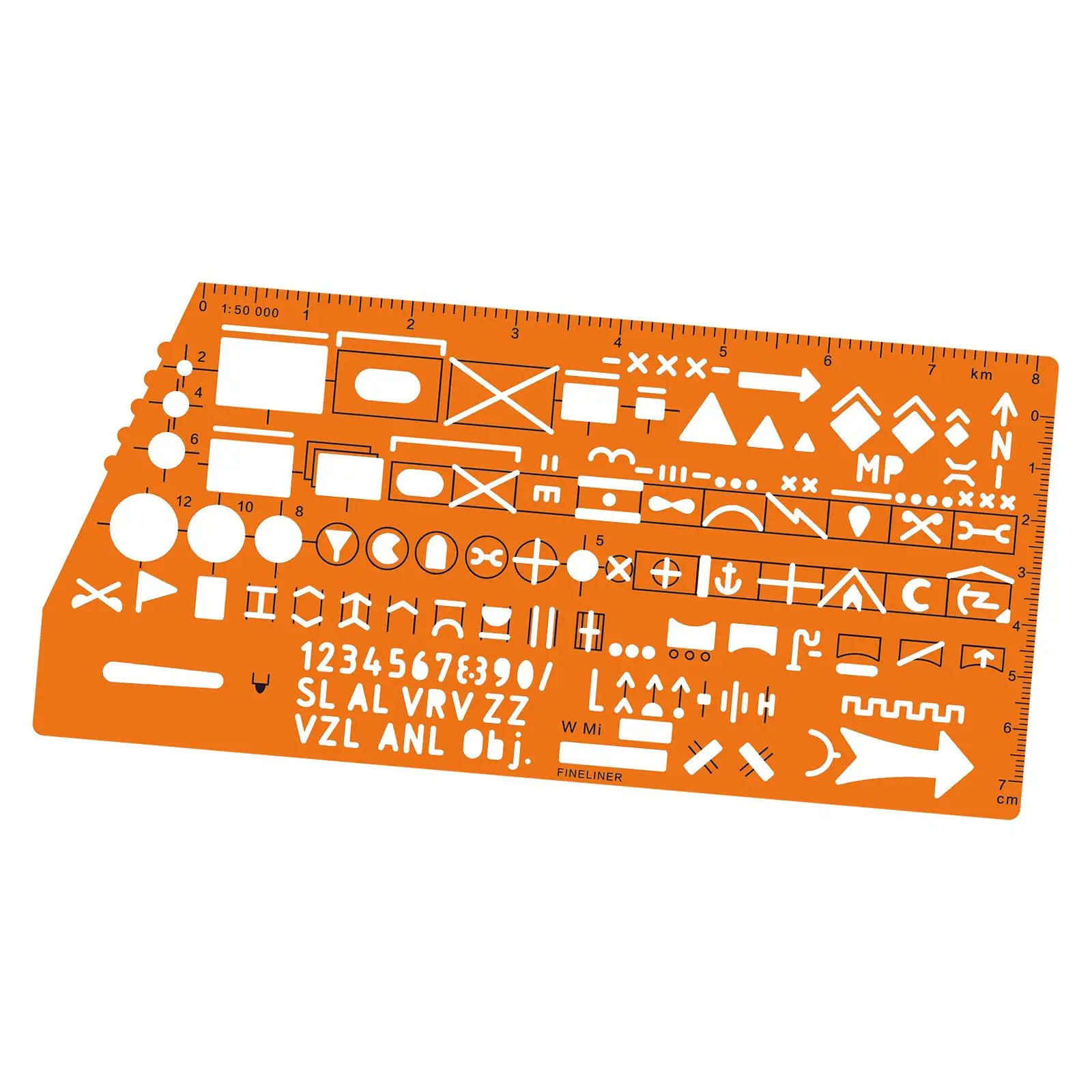 1/50000 Scale Industrial Design Template Stencil 7.5x3.5inch Multifunctional Architecture Stencil Accessory Symbols Template