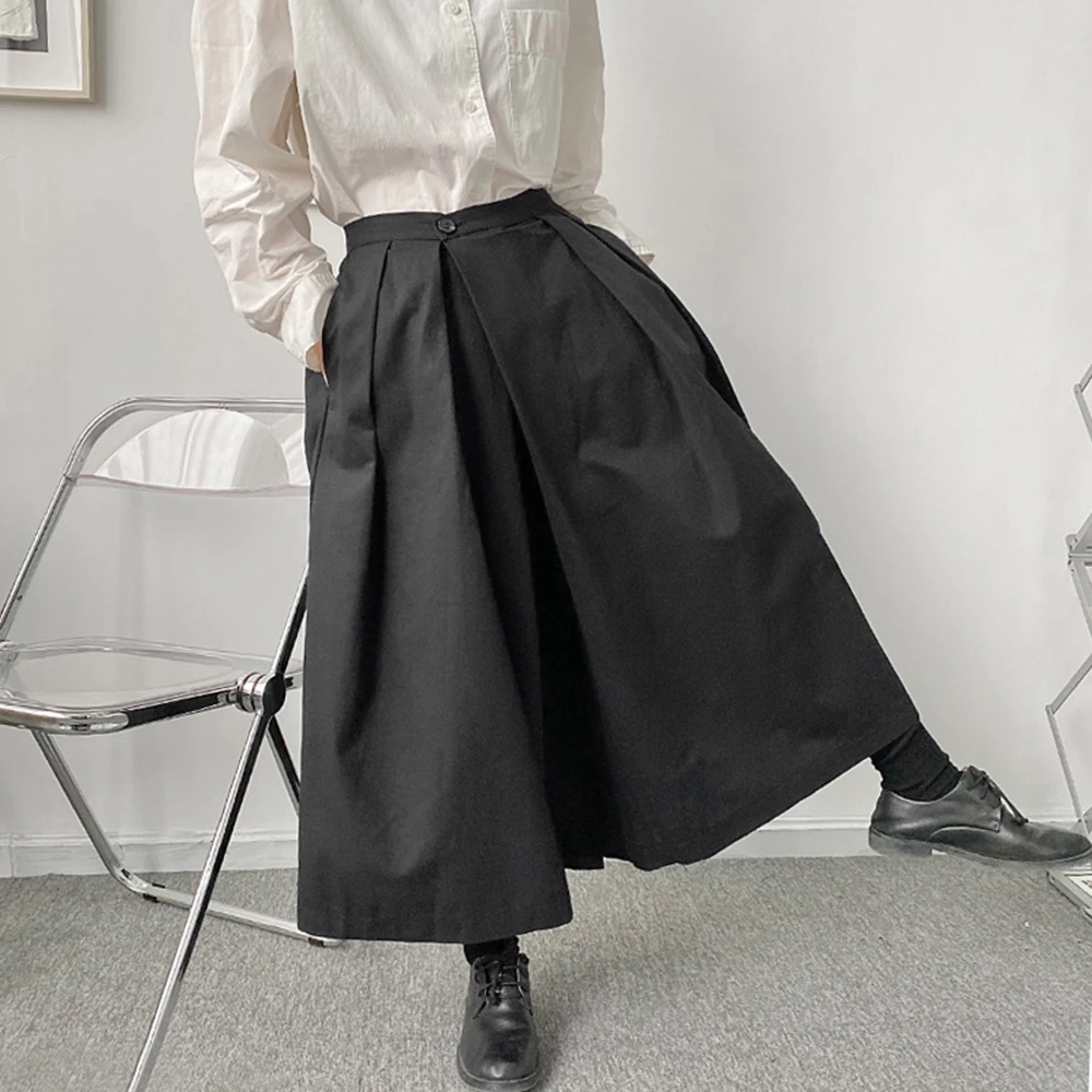 

Мужские брюки-юбка с широкими штанинами XS-5XL, весенняя новинка, американский ретро-стиль, модный тренд, повседневные, свободного кроя, нишевая модель