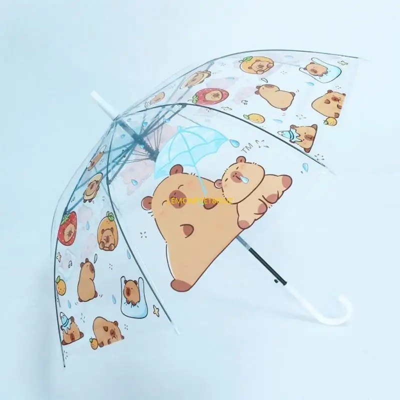 N58C Automatic Open Close Auto Auto Compact Smbrella for Rain Protections Capybara Print