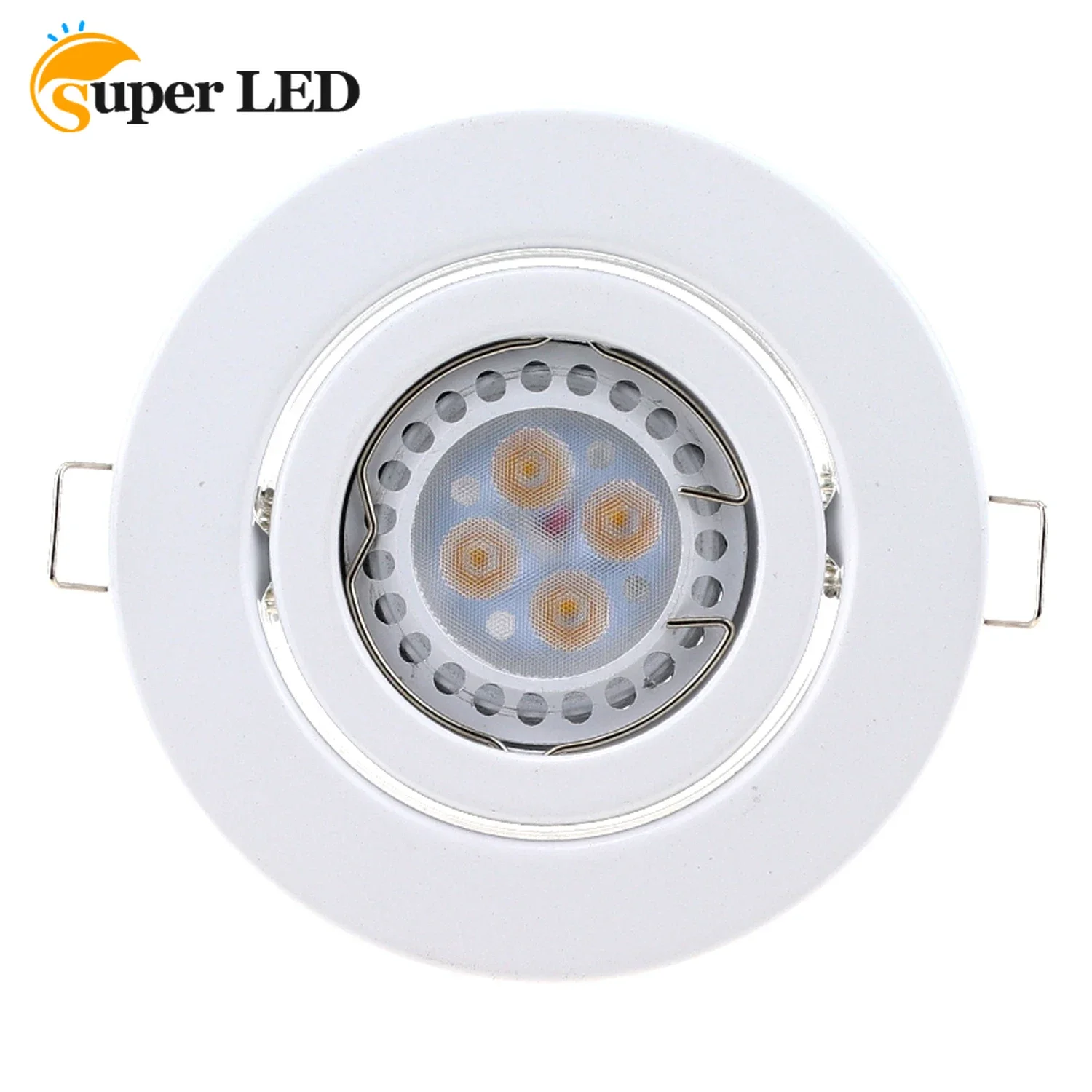 Witte Ronde Inbouw Led Plafond Licht Frame Gu10 Lamp Armatuur Downlight Houder Gu10 Spot Lamp Fitting Voor Behuizing