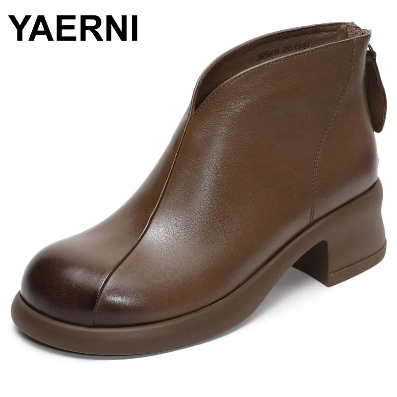 جلد طبيعي تشيلسي الأحذية الأحذية ort أنبوب الخلفي زيبر ثي كعب الخصم رمز صغير جلد العجل أحذية الشتاء Thie #1