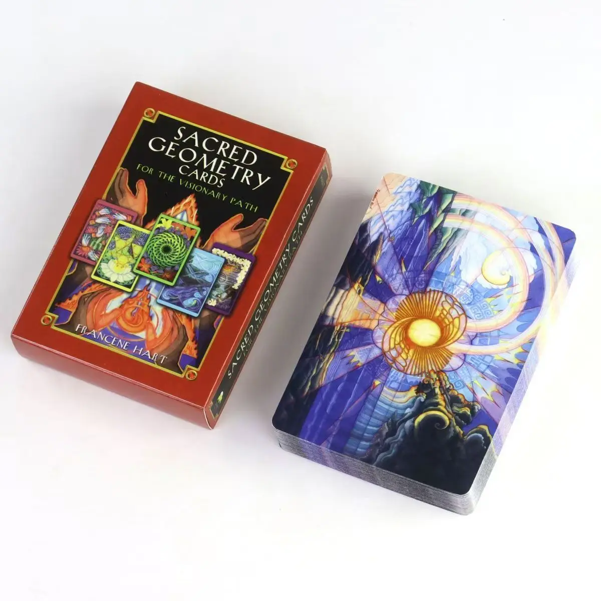 Heilige geometriekaarten voor het visionaire pad 64-delige orakelkaarten 10,4 * 7,3 cm die wiskunde, wetenschap en spiritualiteit integreert