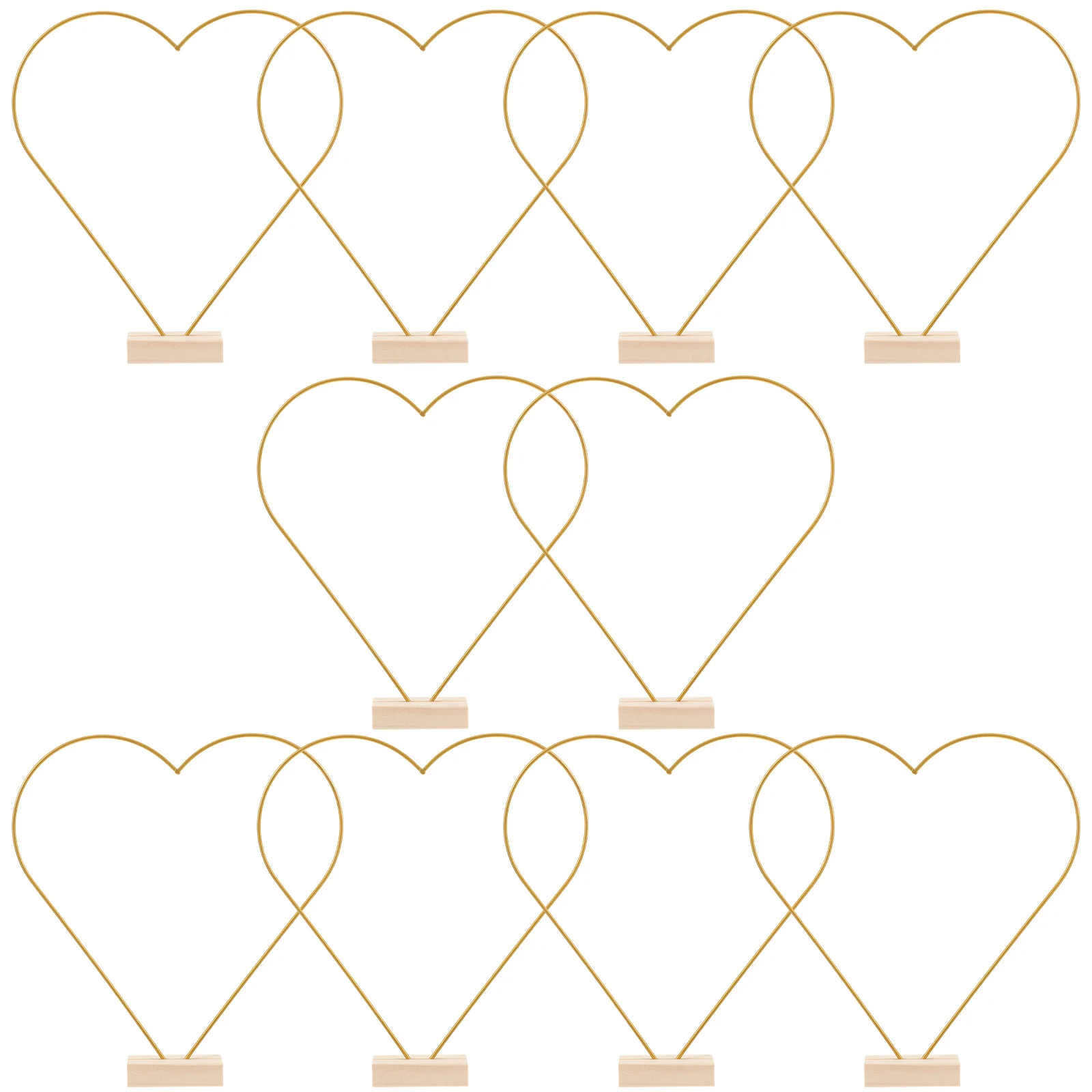 

10Sets DIY Metal Floral Hoop Iron Wood Wreath Ring for Wedding Table Centerpiece Desktop Party Garland Decoration