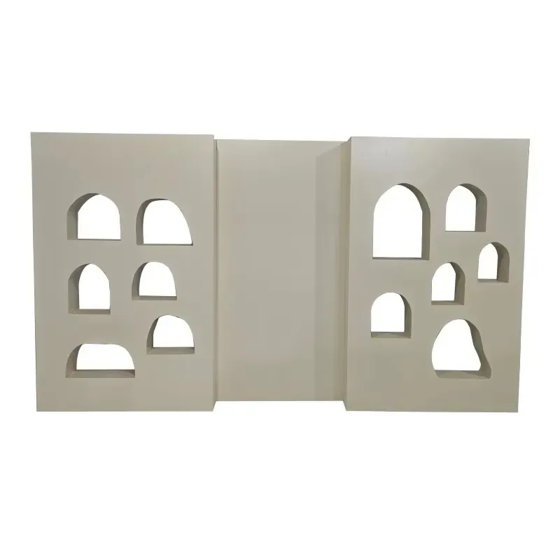 Modular Asymmetrical Arched Hollow Plywood Partition Decorative Wall