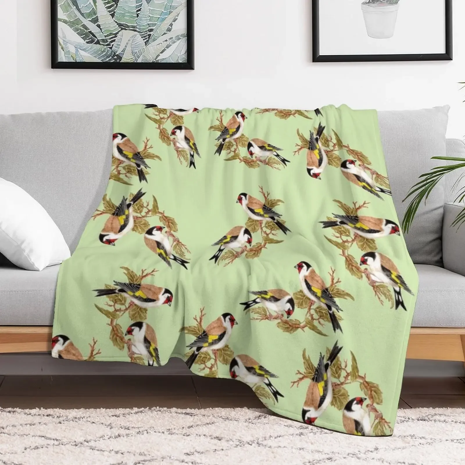 A Charm of Goldfinches! Throw Blanket Polar Winter beds Blankets Sofas Of Decoration Blankets