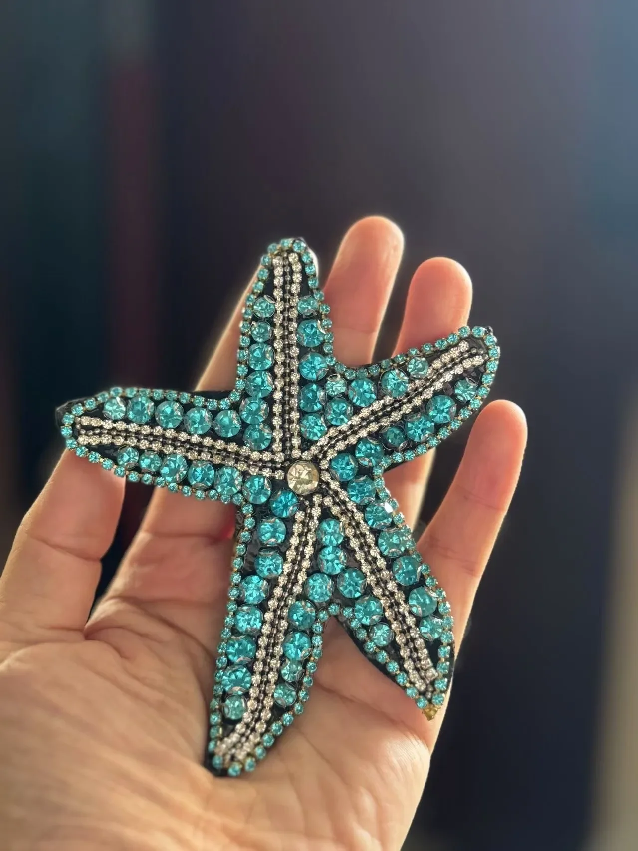 

DIY Fashion Sea star Rhinestone beaded patches for Clothes Sew on Sequins Applique decorative parches bordados para