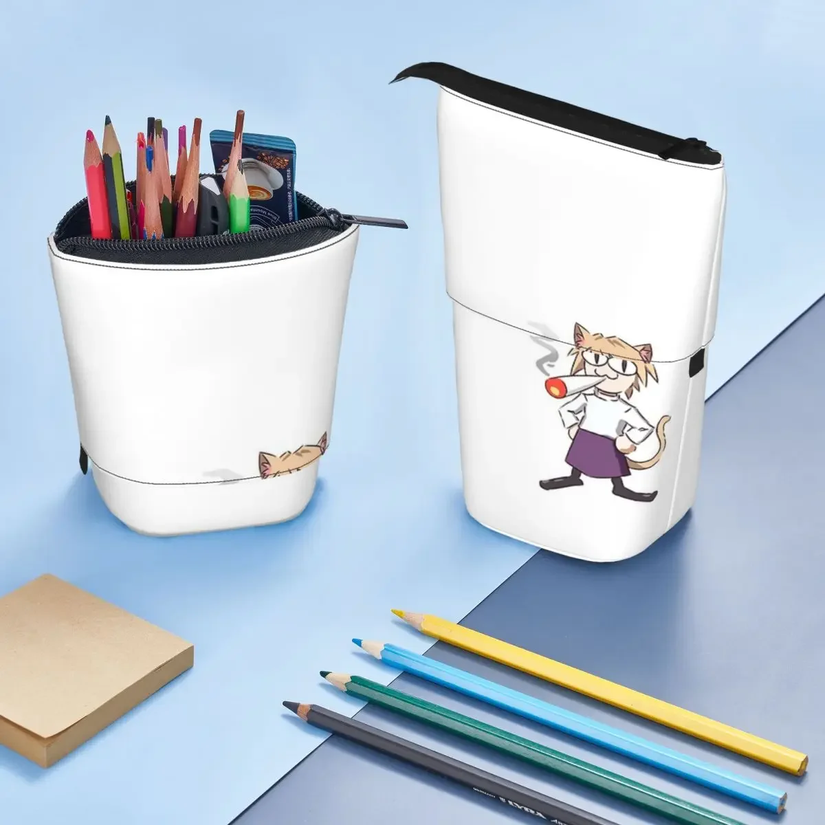 Smoking Neco Arc Reversible Pencil Case for Boy Girl School Pen Box Pencil Bag Stationery Supplies Pen Holder Bag
