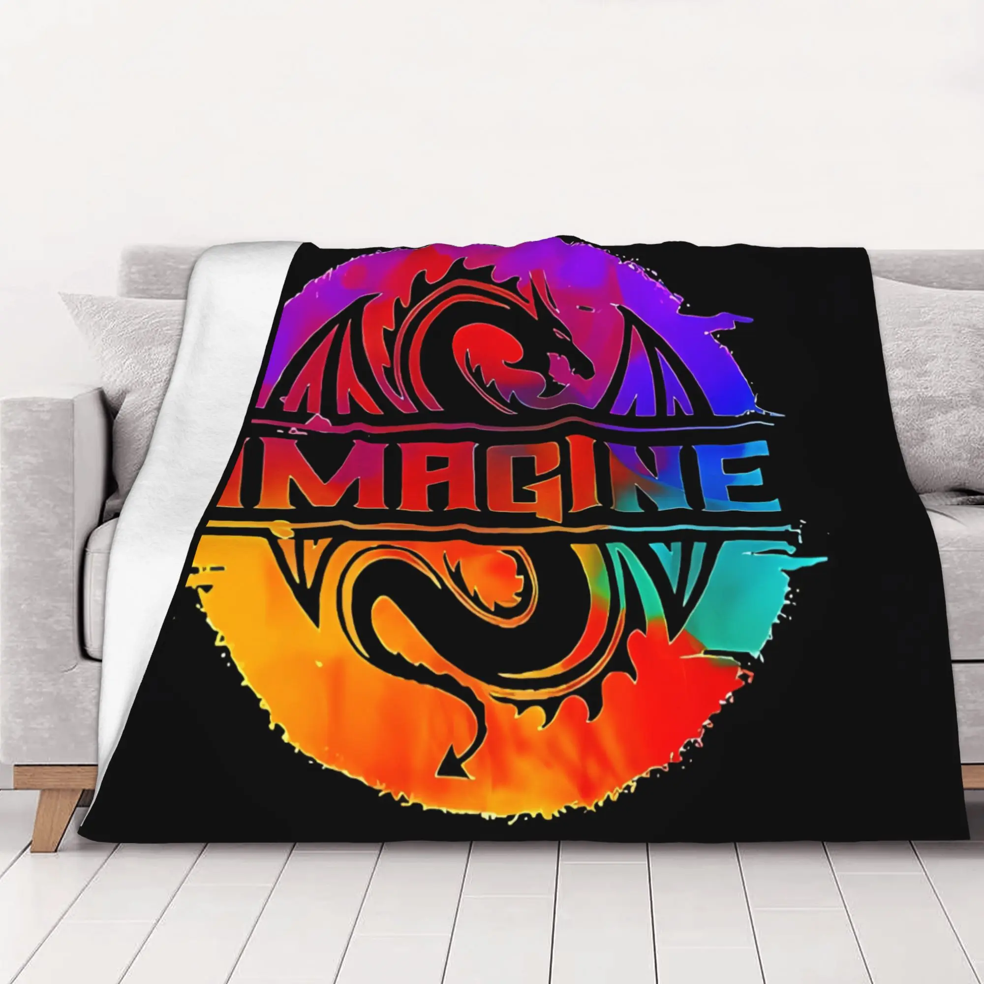 1PC home Cutecore Full Colour Imagine Dragons poster Imagine Dragons Blanket Super Cosy Plush Home Living Room Sofa halloween