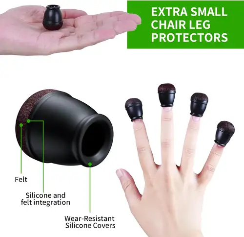 8PCS Round Chair Leg Floor Protectors Foot Cover Diagonal Silicone Furniture Black Table Feet for Hardwood Table Protect Floor - Image 4